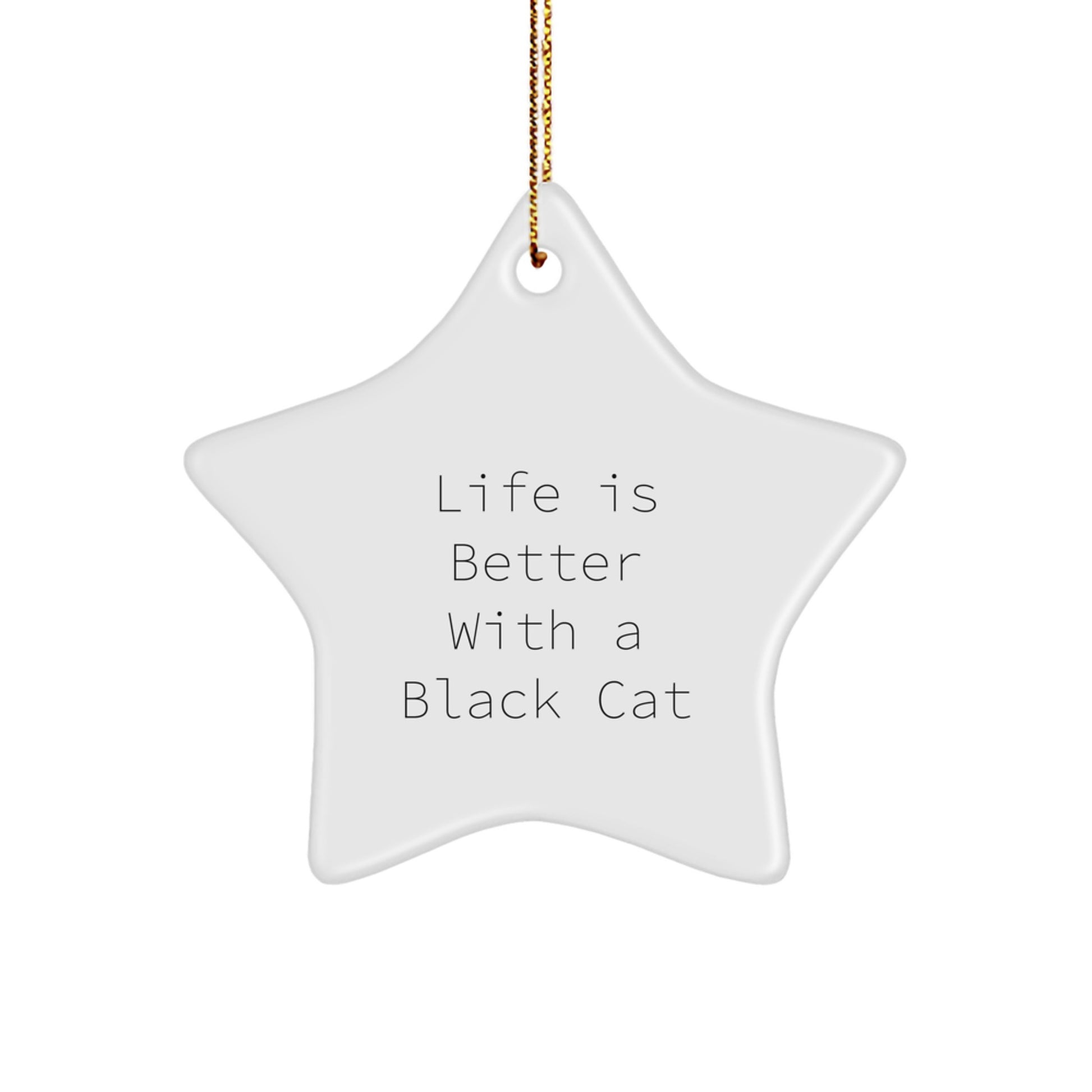 Funny Black Cat Star Ornament Gifts from Friends, Family, or Coworkers for Christmas - Image 1