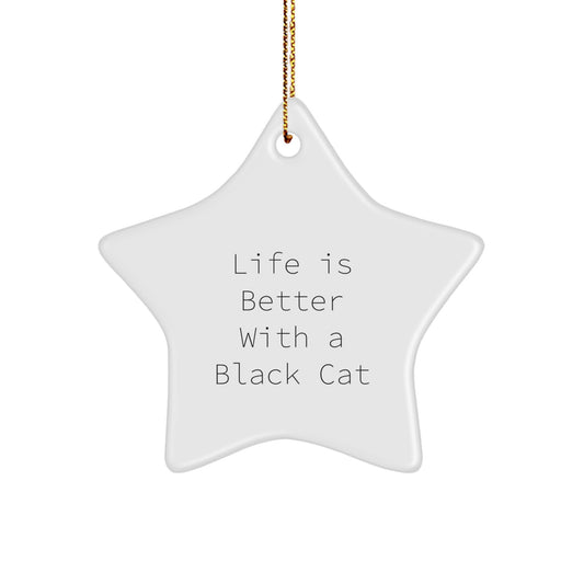 Funny Black Cat Star Ornament Gifts from Friends, Family, or Coworkers for Christmas - Image 1