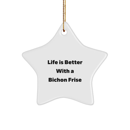 Funny Bichon Frise Dog Star Ornament Christmas Unique Gifts from Family for Bichon Frise Dog Lover - Image 1