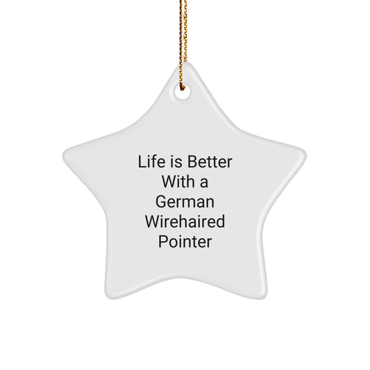German Wirehaired Pointer Dog Star Ornament Gifts from Friends to Family This Christmas - Image 1