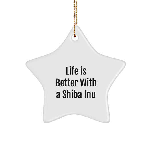 Funny Shiba Inu Dog Star Ornament Gifts for Men from Friends, Unique Christmas Unique Gifts for Women, Shiba Inu Dog Lovers, Life Is Better With A Shiba Inu - Image 1