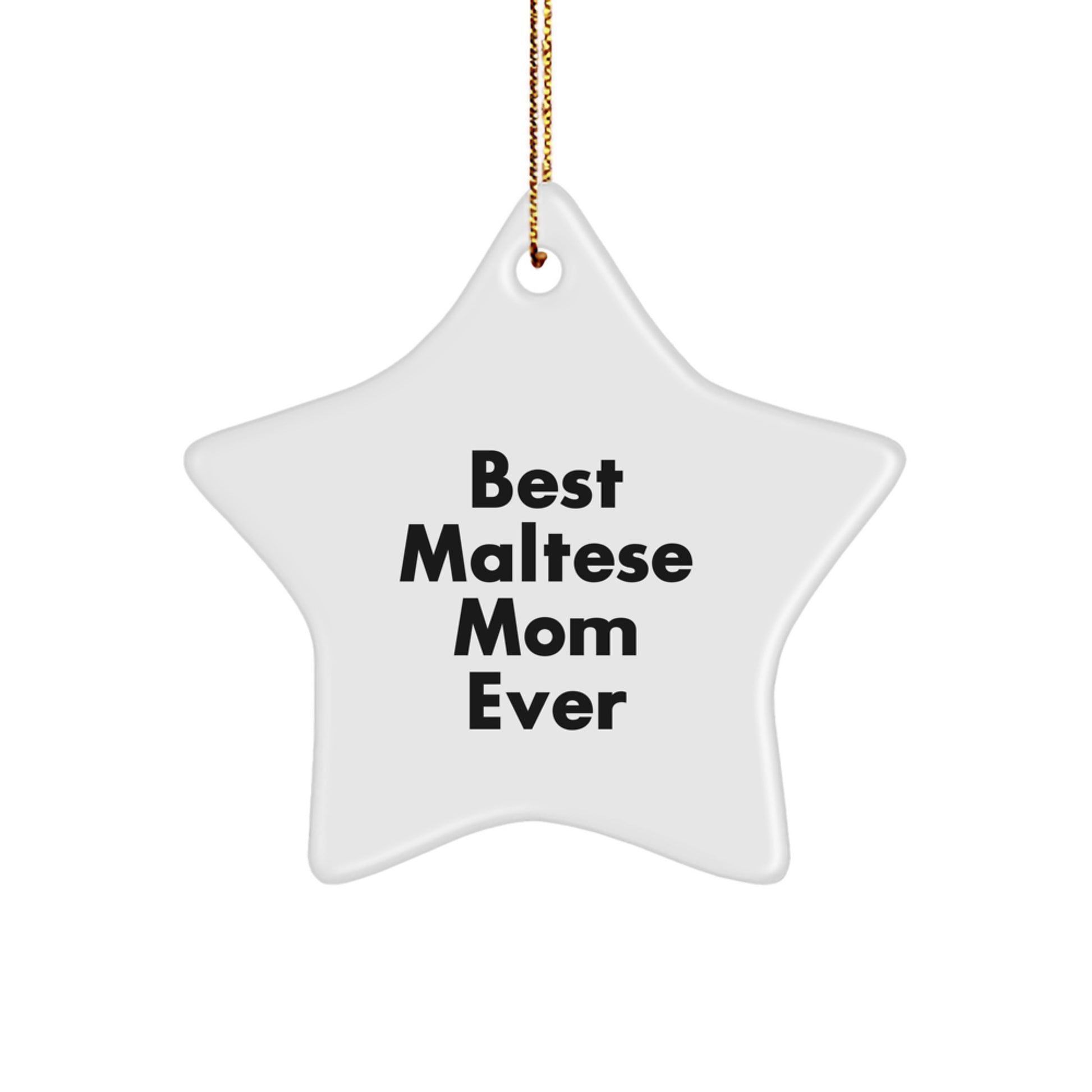 Maltese Dog Star Ornament, Gifts from Best Maltese Mom Ever for Maltese Dog, Funny Holiday Gift for Friends, Family, and Coworkers - Image 1