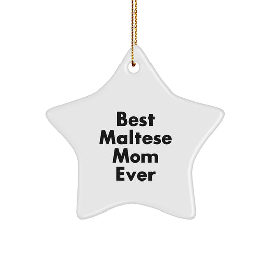 Maltese Dog Star Ornament, Gifts from Best Maltese Mom Ever for Maltese Dog, Funny Holiday Gift for Friends, Family, and Coworkers - Image 1