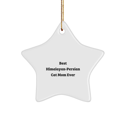 Funny Himalayan-Persian Cat Mom Gifts Christmas Star Ornament, Gifts from Family to Friends for Christmas Unique Gifts - Image 1