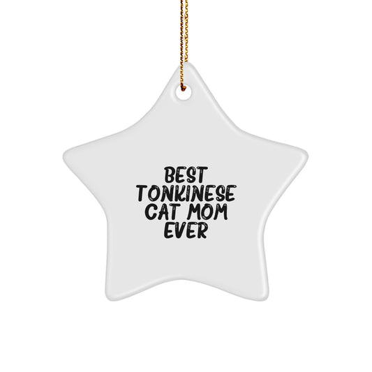 Funny Tonkinese Cat Mom Gifts from Family to Friends - Christmas Unique Star Ornament - Image 1