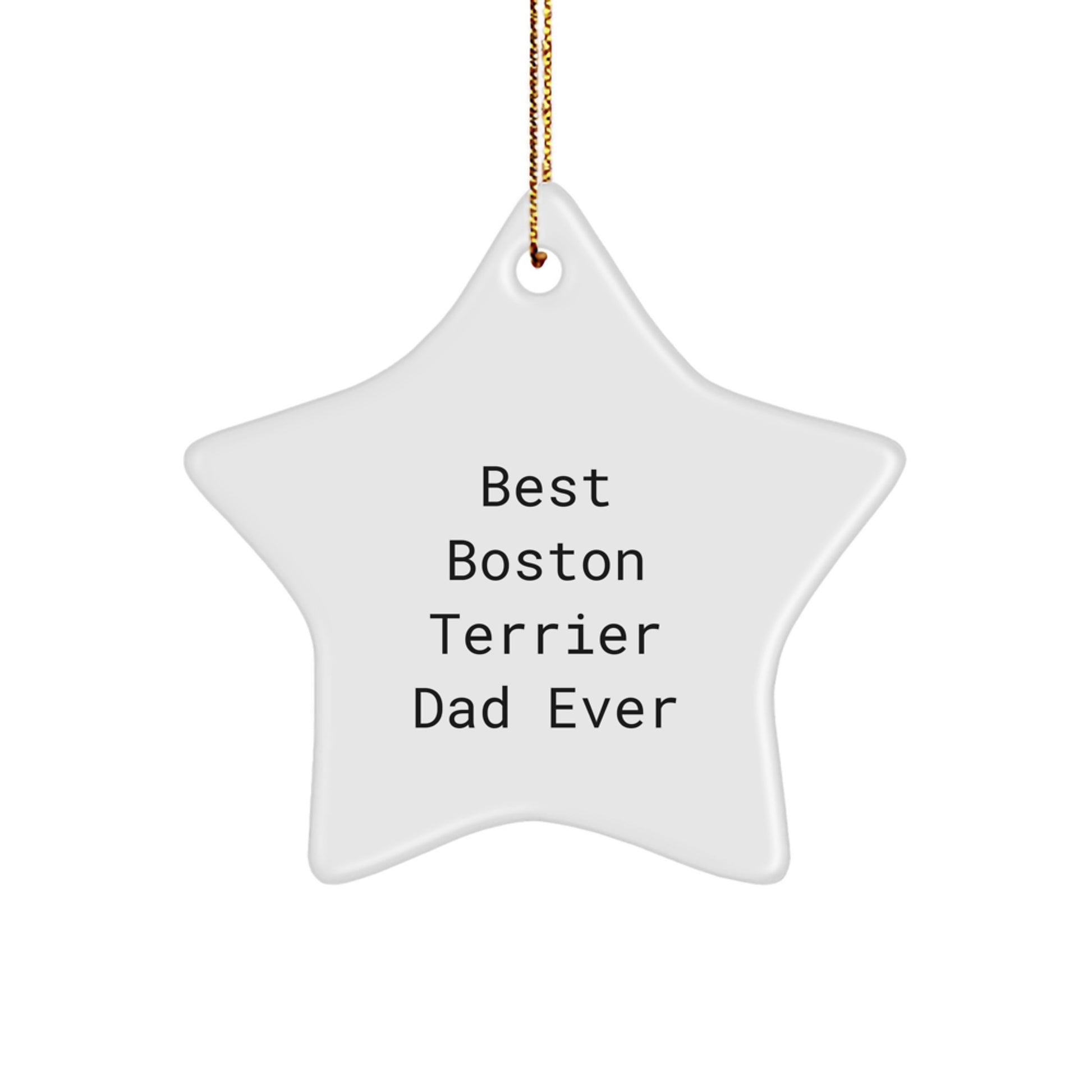 Boston Terrier Dog Lovers, 'Best Boston Terrier Dad Ever' Star Ornament, Christmas Unique Gifts for Men, Friends, Family, Boston Terrier Dog Gifts from Best Dads, Unique Christmas Unique Gifts - Image 1