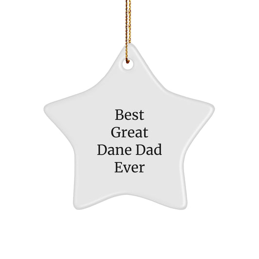 Funny Great Dane Dog Gifts for Men Friends Family from Best Great Dane Dad Ever Christmas Star Ornament - Image 1