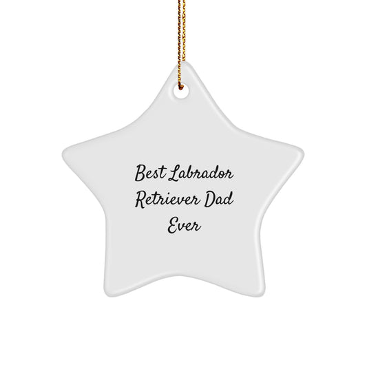 Labrador Retriever Dog Gifts, Funny Quote 'Best Labrador Retriever Dad Ever', Star Ornament, Gifts from Men to Labrador Retriever Dog, Christmas Unique Gifts - Image 1