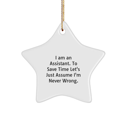 Funny Assistant Star Ornament Gifts from Friends to Family for Christmas - Image 1