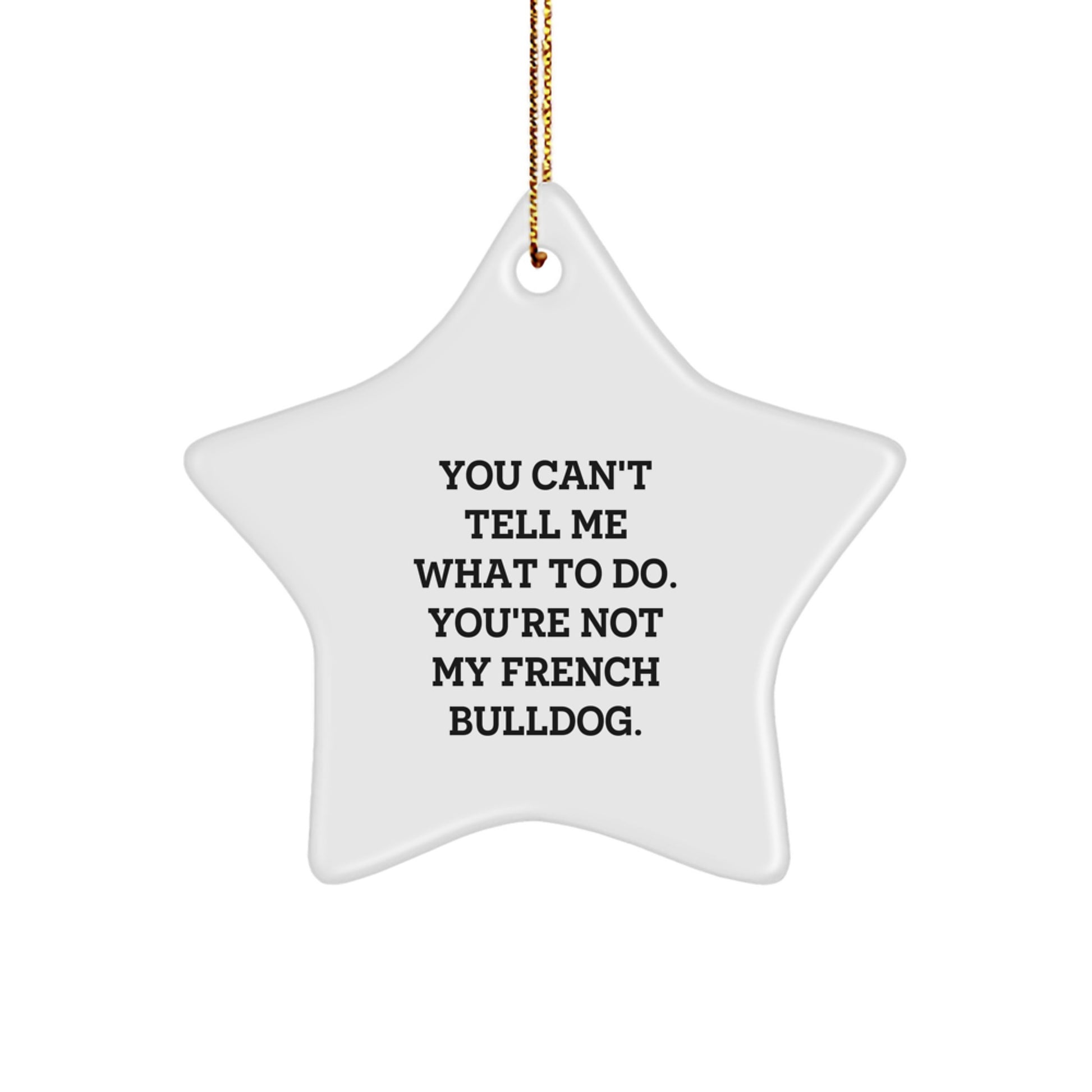 Funny French Bulldog Gifts: 'You Can't Tell Me What To Do' Star Ornament for Men, Women, Friends, Family - Unique Christmas Memorable Presents from Loved Ones - Image 1