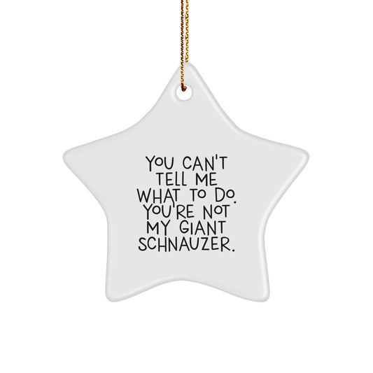 Giant Schnauzer Dog Star Ornament, Funny Quote Gifts from Family, Christmas Unique Gifts for Giant Schnauzer Dog Owners, You Can't Tell Me What to Do Star Ornament - Image 1