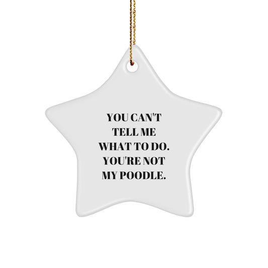 Funny Poodle Dog Gifts from Men, Star Ornament with Inspirational Quote, Unique Christmas Memorable Presents for Women, Friends, and Family - Durable MDF Material - Image 1