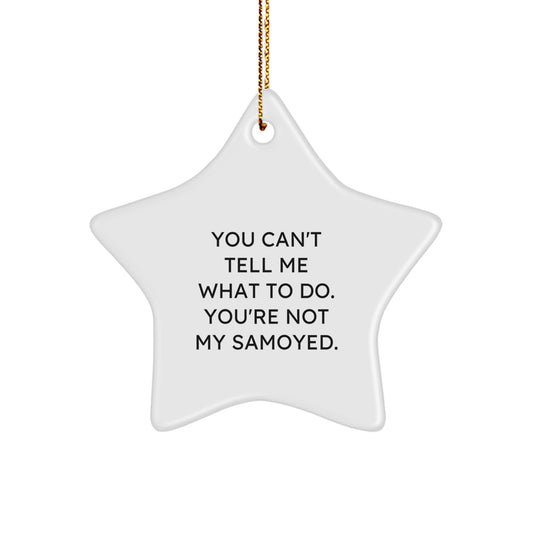 Samoyed Dog Lovers Star Ornament, Funny Quote, Gift from Friends, Perfect for Christmas - Image 1