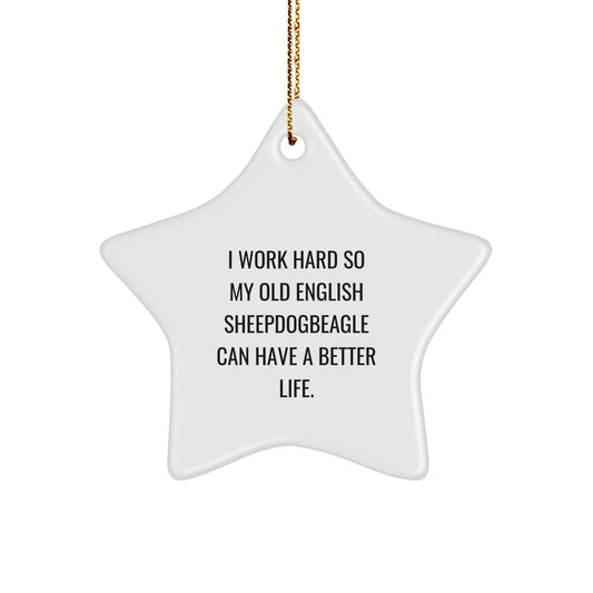 Old English SheepDog Lover's Inspirational Star Ornament, Gifts from Family for a Better Life, Christmas Unique Gifts - Image 1