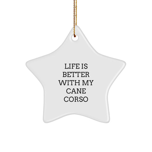 Cane Corso Dog Lovers Gifts, Funny Quote Star Ornament from Family, for Friends, Coworkers, or Any Cane Corso Dog Enthusiast, Unique Christmas Unique Gift - Image 1