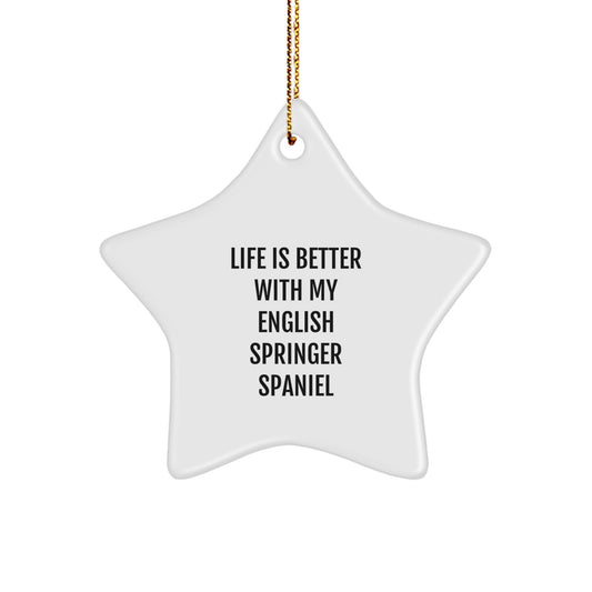 English Springer Spaniel Dog Star Ornament Gifts from Friends and Family for Christmas Celebrations - Image 1