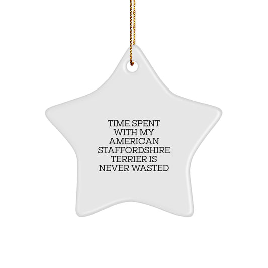 Funny American Staffordshire Terrier Dog Star Ornament Gifts from Friends and Family for Christmas Unique Presents - Image 1