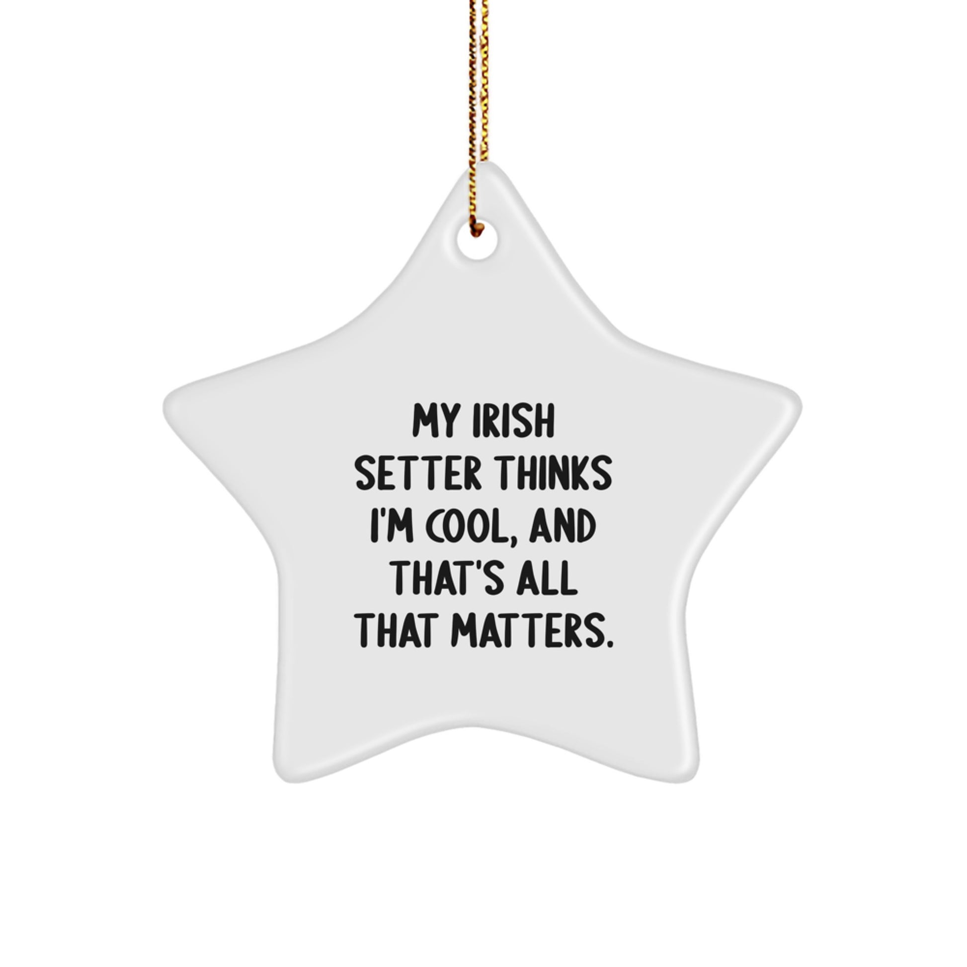 Irish Setter Dog Star Ornament, Funny Quote, Christmas Unique Gifts from Men to Family - Image 1