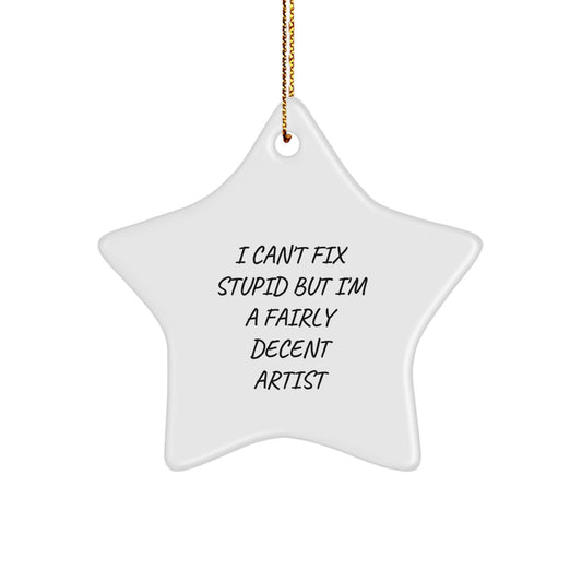 Funny Artist Star Ornament Gifts from Friends, Family, or Men to Women, Artist, or Anyone Who Loves Christmas Unique, Inspirational Artist Decorations - Image 1