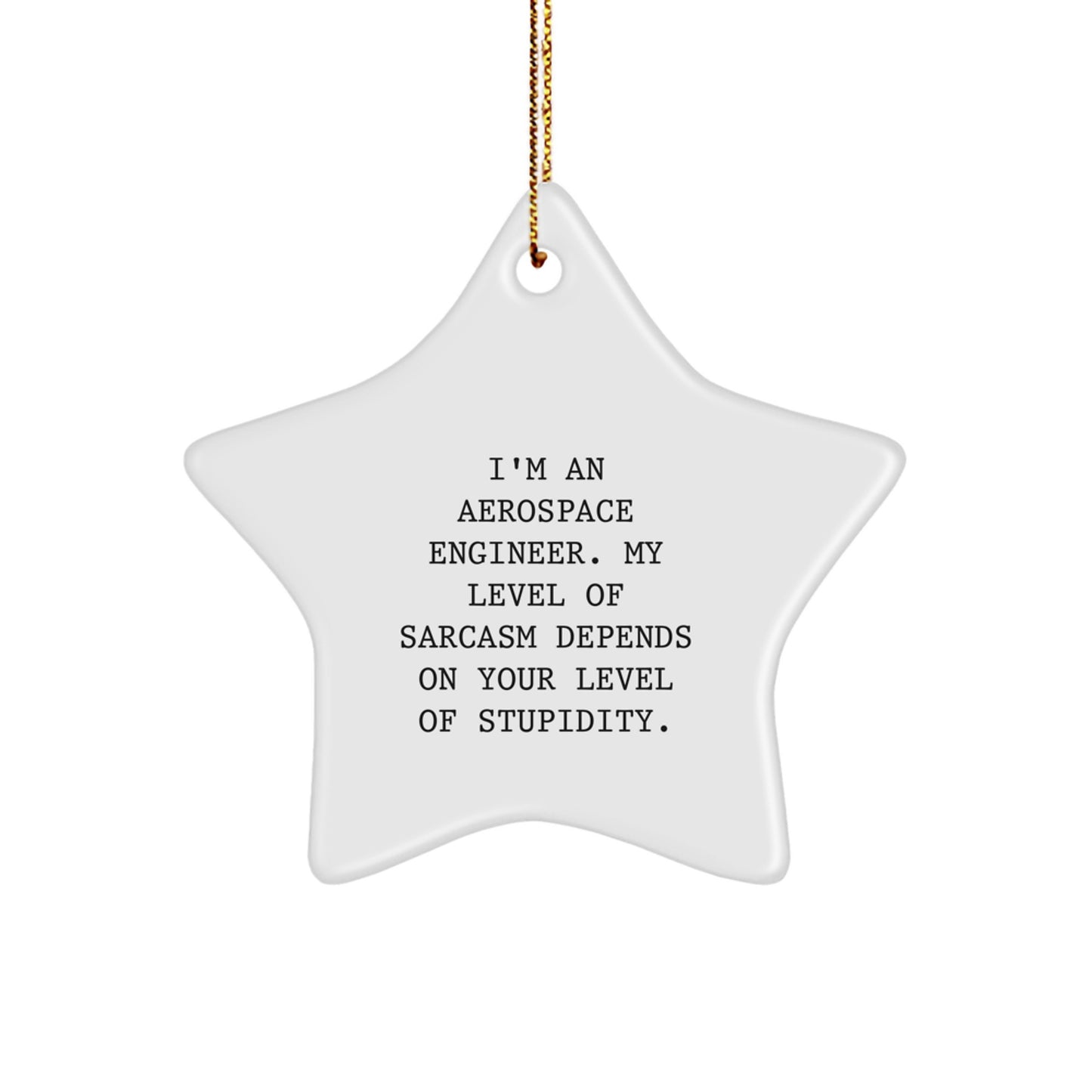 Aerospace Engineer Gifts: Funny Star Ornament for Christmas, 'I'm An Aerospace Engineer...' - Image 1