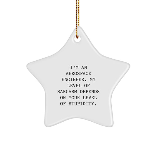 Aerospace Engineer Gifts: Funny Star Ornament for Christmas, 'I'm An Aerospace Engineer...' - Image 1