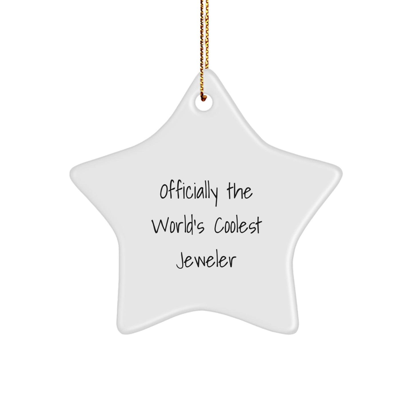 Unique Gifts for Jeweler Friends, Officially The World's Coolest Jeweler Star Ornament Christmas Decorations - Image 1