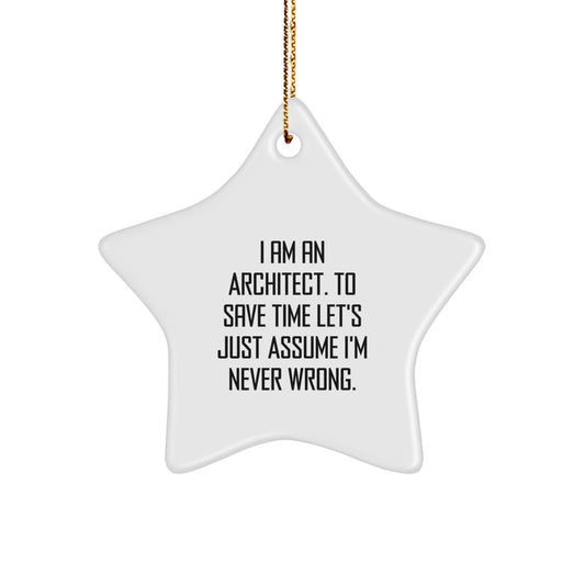 Funny Architect Star Ornament for Christmas Unique Gifts from Friends, Gifts for Architect Men, Women, Coworkers, Family - Image 1