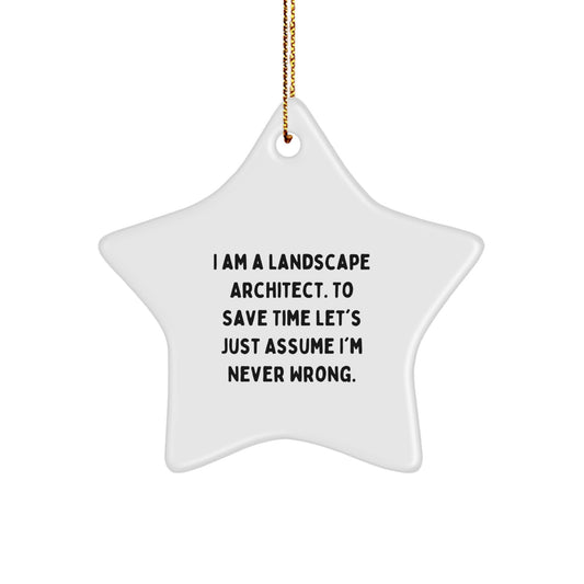 Funny Landscape Architect Star Ornament Gifts from Friends to Coworkers for Christmas Unique Decorations - Image 1
