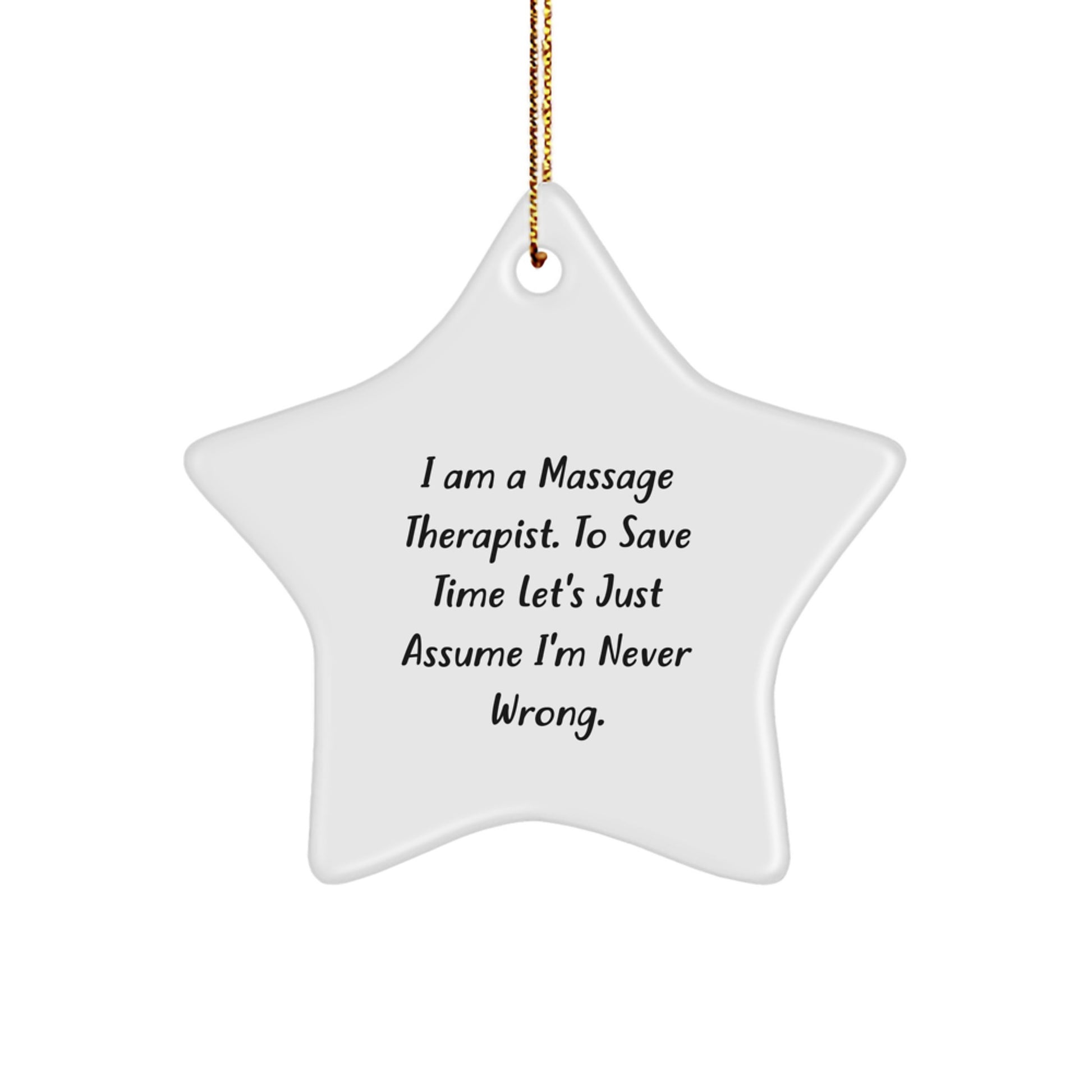 Massage Therapist Star Ornament, Funny Quote Gifts for Men or Women, Unique Christmas Unique Gift Ideas from Family or Coworkers, Star Ornament for Massage Therapist, Gifts from Friends or Family - Image 1