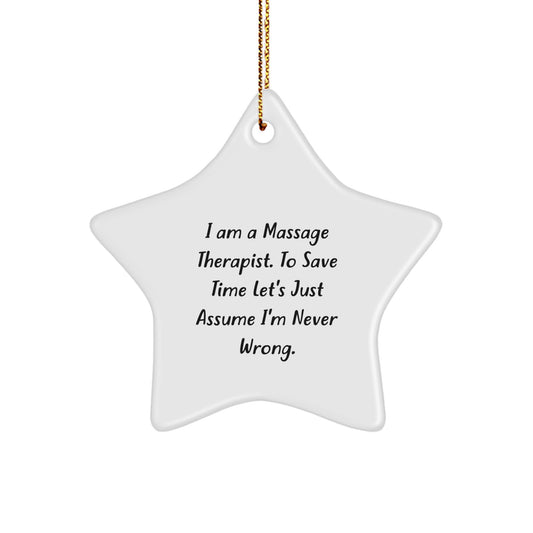Massage Therapist Star Ornament, Funny Quote Gifts for Men or Women, Unique Christmas Unique Gift Ideas from Family or Coworkers, Star Ornament for Massage Therapist, Gifts from Friends or Family - Image 1