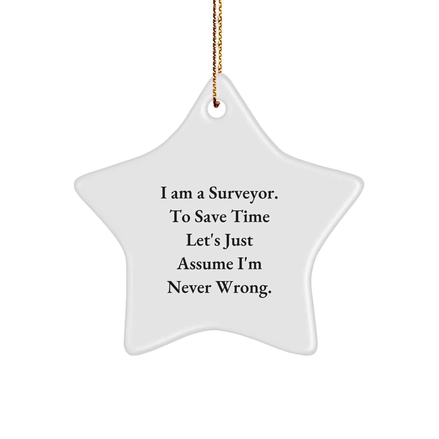 Funny Surveyor Gifts for Men - I Am A Surveyor Star Ornament - Unique Christmas Memorable Presents for Him - Image 1