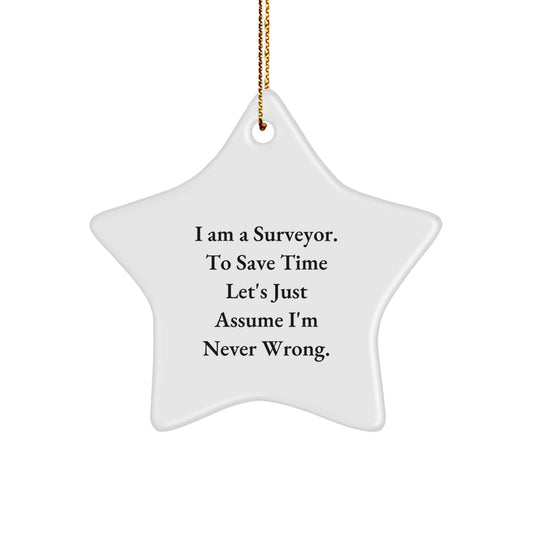 Funny Surveyor Gifts for Men - I Am A Surveyor Star Ornament - Unique Christmas Memorable Presents for Him - Image 1
