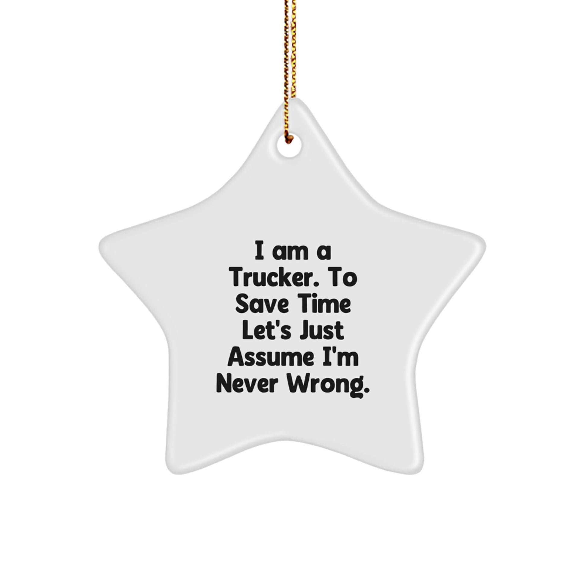 Funny Trucker Gifts, Star Ornament for Christmas Unique Gifts from Friends to Trucker Men - Image 1