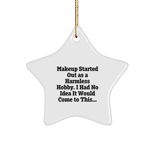 Funny Makeup Star Ornament, Gifts from Women to Makeup Lovers, Perfect for Christmas Unique Gifts for Makeup Enthusiasts, Cute Star Ornament Decoration - Image 1