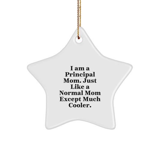Funny Principal Mom Gifts for Men, Women, Friends - Principal Star Ornament, I'm a Principal Mom Gift, Christmas Unique Gifts - Image 1