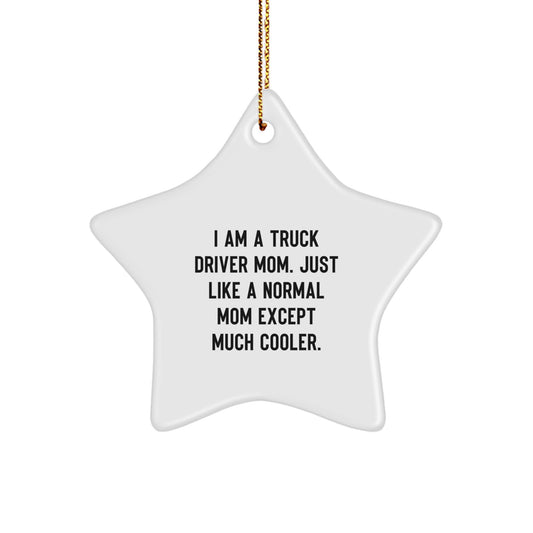 Funny Truck Driver Christmas Star Ornament Gifts from Mom for Truck Driver Men - Image 1
