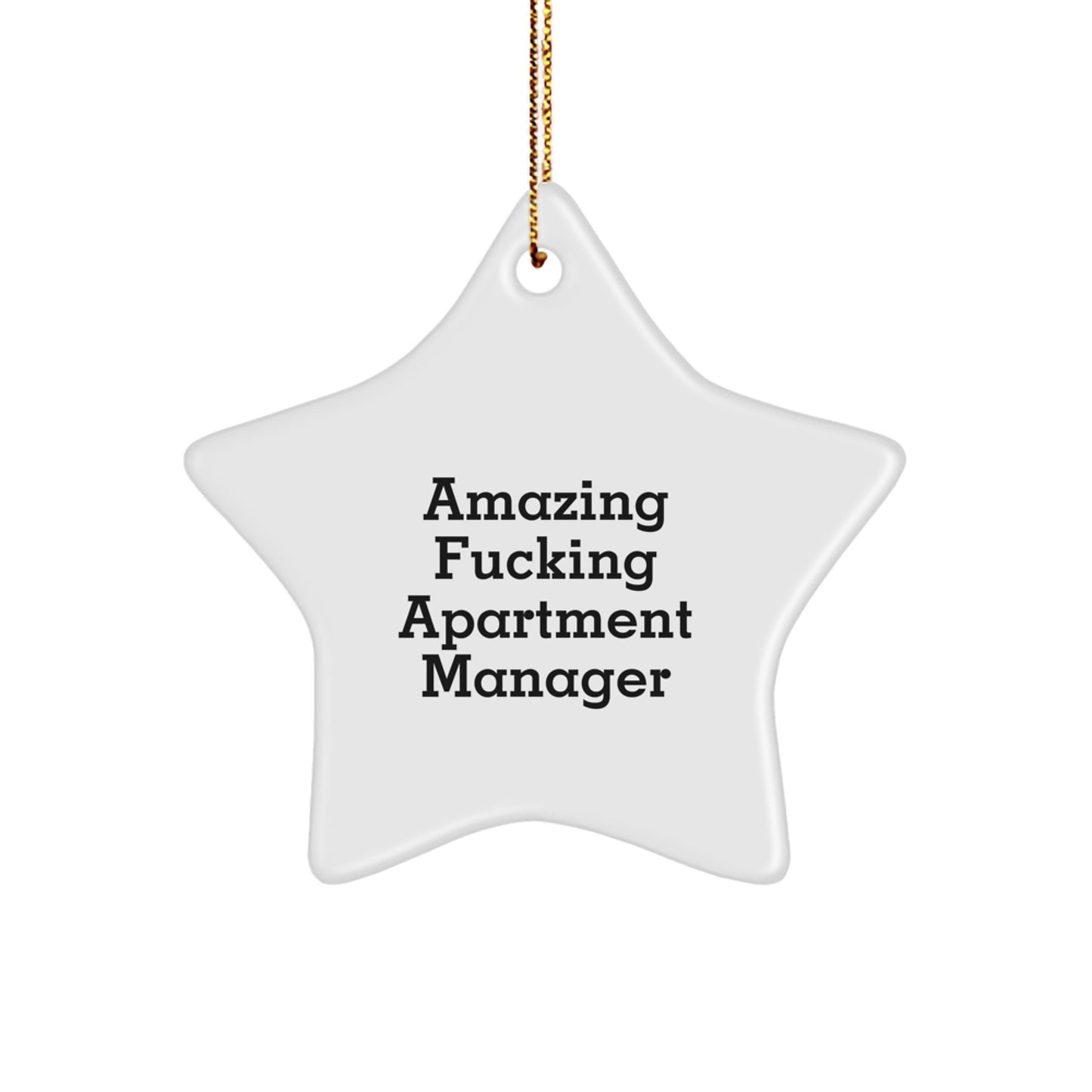 Funny Gifts from Friends for Amazing F--king Apartment Manager Star Ornament Christmas Decoration - Image 1