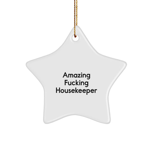 Funny Housekeeper Gifts from Men to Housekeeper - Housekeeper Star Ornament for Christmas Unique Gifts - Image 1