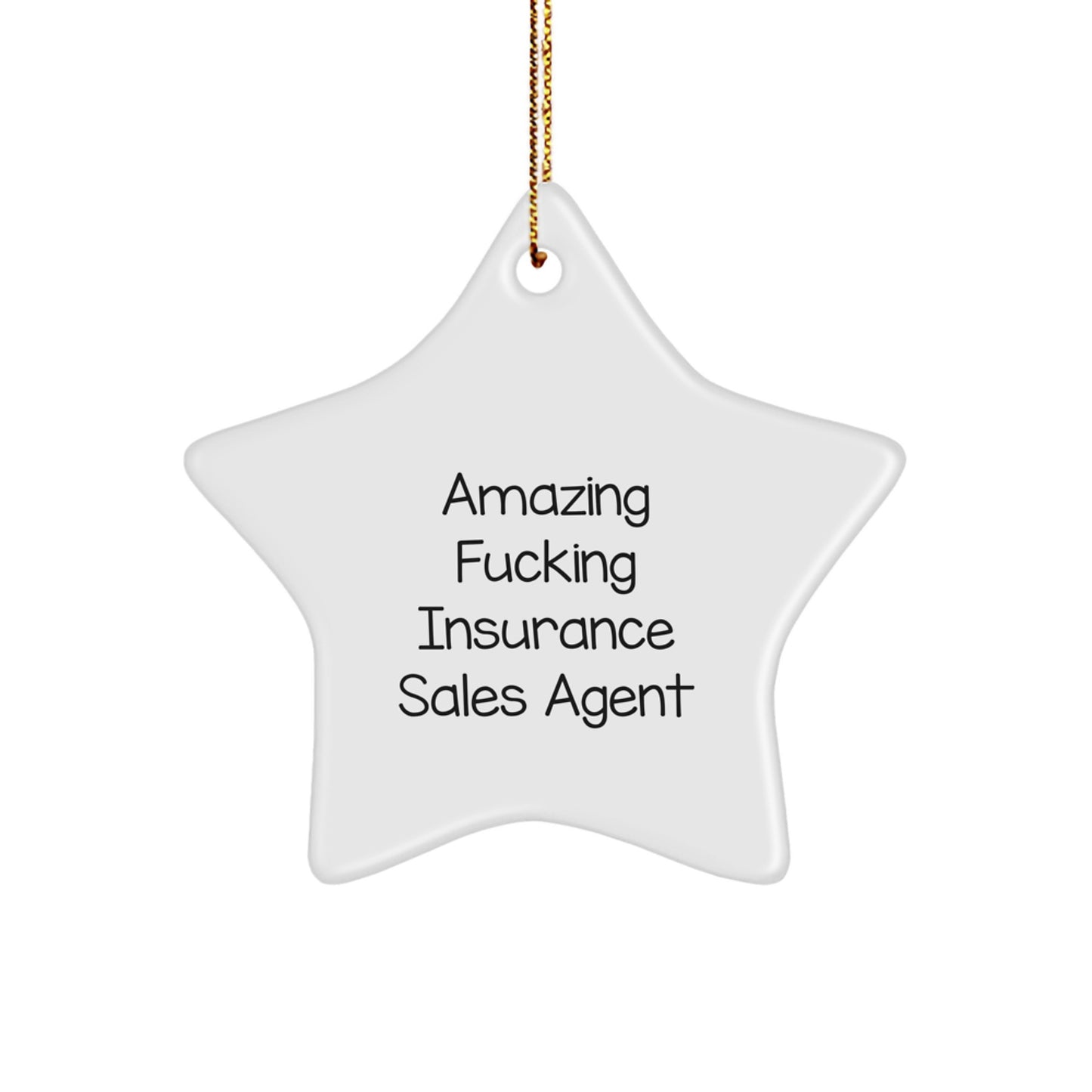 Funny Insurance Sales Agent Gifts from Friends Christmas Unique Star Ornaments for Men Women Coworkers - Image 1