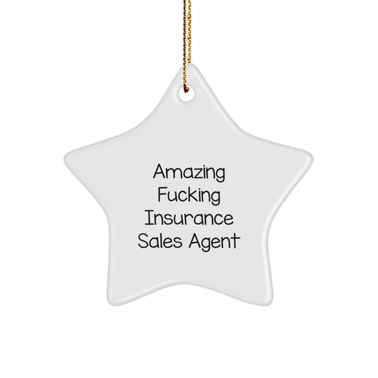 Funny Insurance Sales Agent Gifts from Friends Christmas Unique Star Ornaments for Men Women Coworkers - Image 1