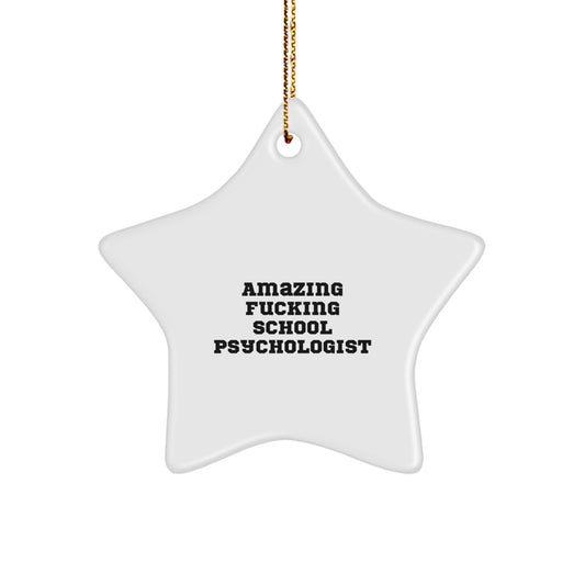 Funny School Psychologist Star Ornament Gifts from Men to Women for Christmas Decorations - Image 1