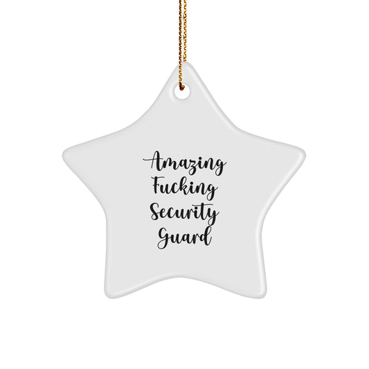 Funny Security Guard Star Ornament Gifts from Friends for Security Guard Christmas Unique - Image 1