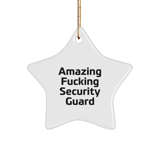 Funny Security Guard Christmas Unique Gifts from Men to Security Guard Star Ornament Decorations - Image 1
