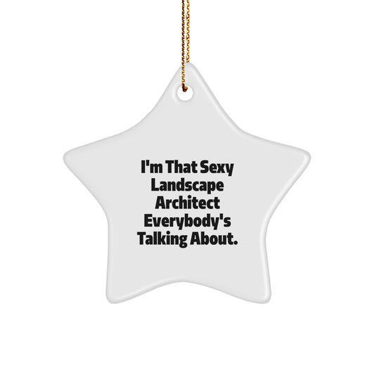 Funny Landscape Architect Star Ornament Gifts from Friends for Landscape Architects - I'm That Sexy Landscape Architect Everybody's Talking About. - Image 1