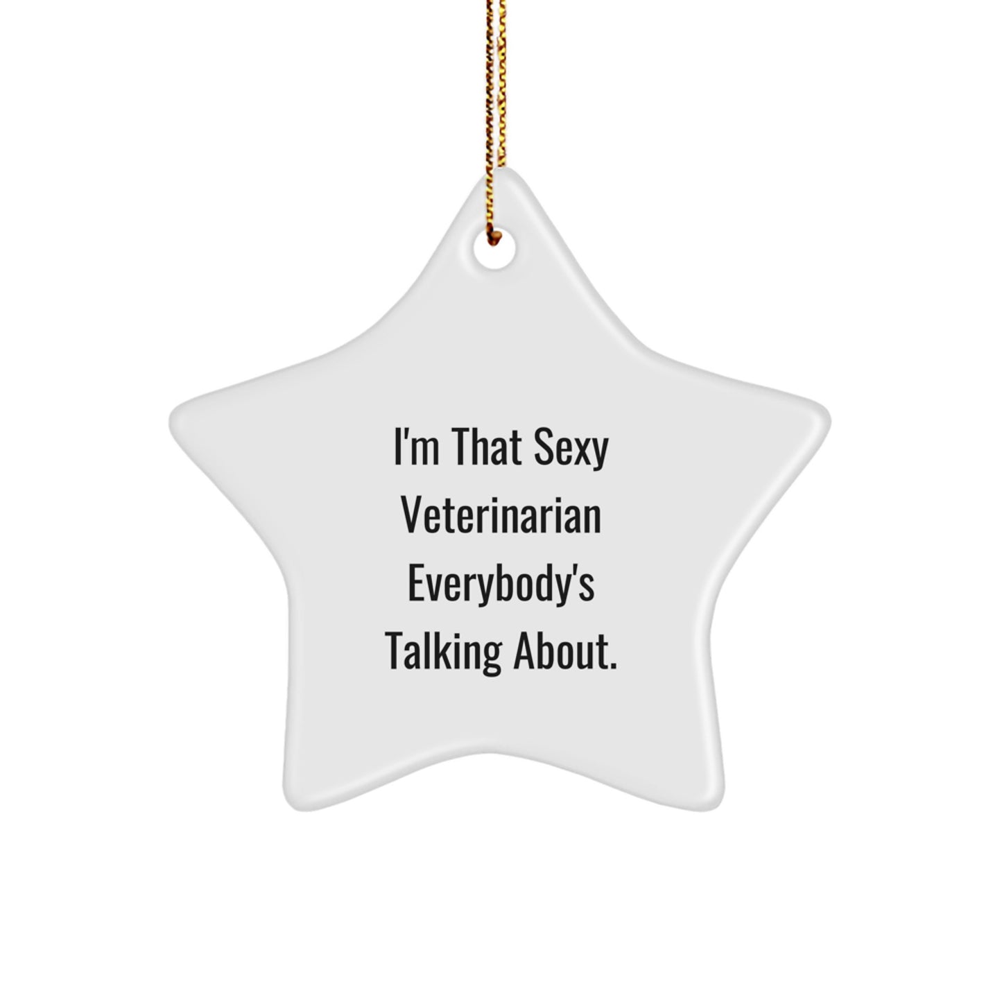 Funny Veterinarian Star Ornaments, Gifts from Family to Veterinarian Friends, Unique Christmas Star Decorations - Image 1