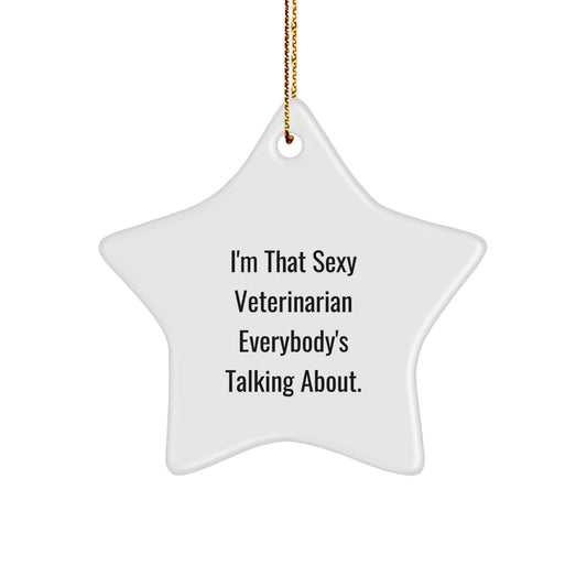 Funny Veterinarian Star Ornaments, Gifts from Family to Veterinarian Friends, Unique Christmas Star Decorations - Image 1