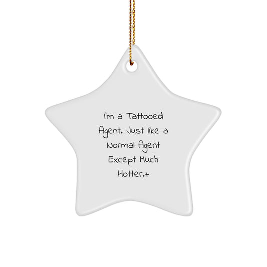 Funny Agent Star Ornament Gift for Agent Friends, Cute Star Shaped Agent Ornament, Christmas Agent Decorations, Agent Agent Star Ornament - Image 1