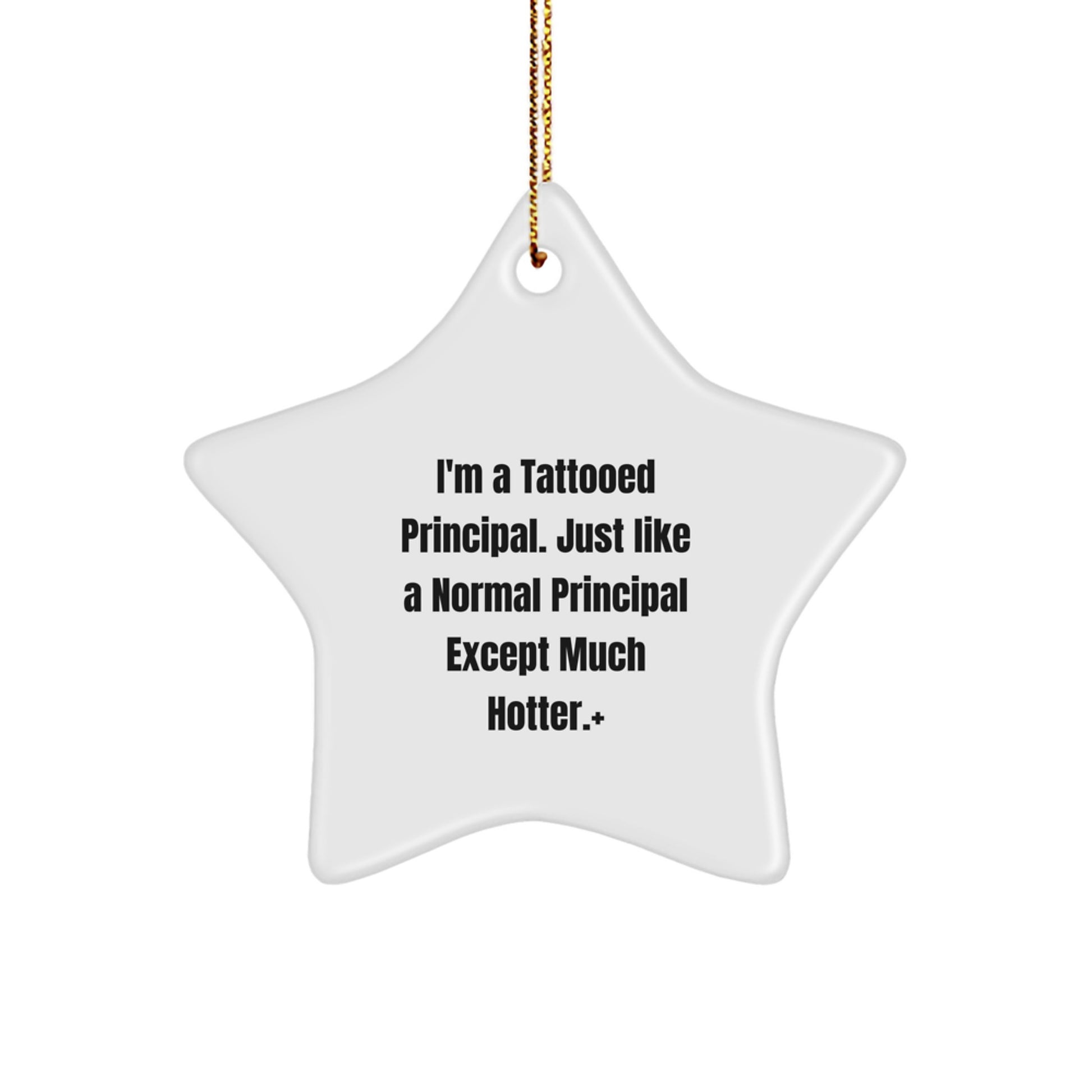 Funny Principal Star Ornament Gifts from Friends for Men - I'm A Tattooed Principal Except Much Hotter - Image 1