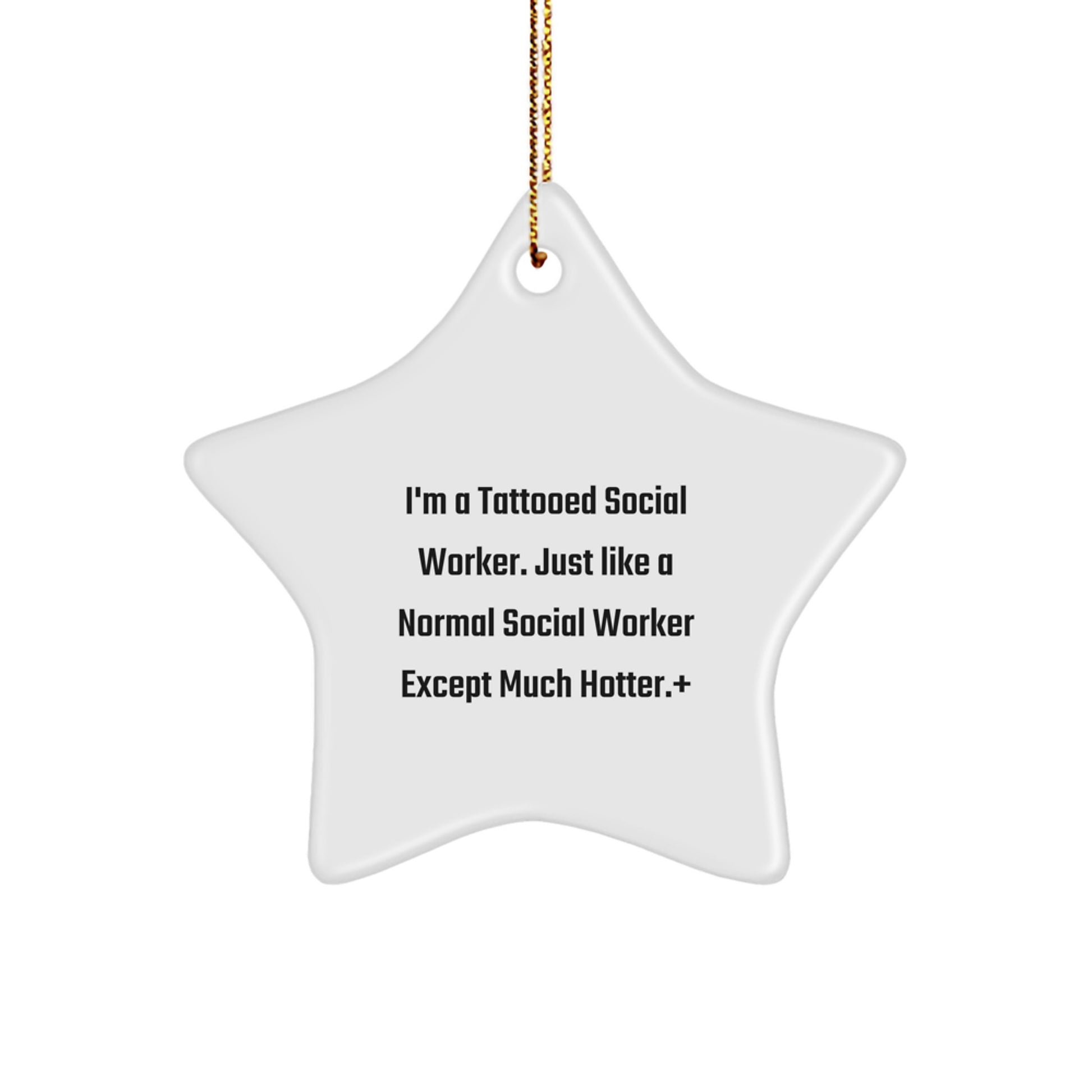 Funny Social Worker Star Ornament Gifts from Men to Women Coworkers and Friends for Christmas Unique Decorations - Image 1