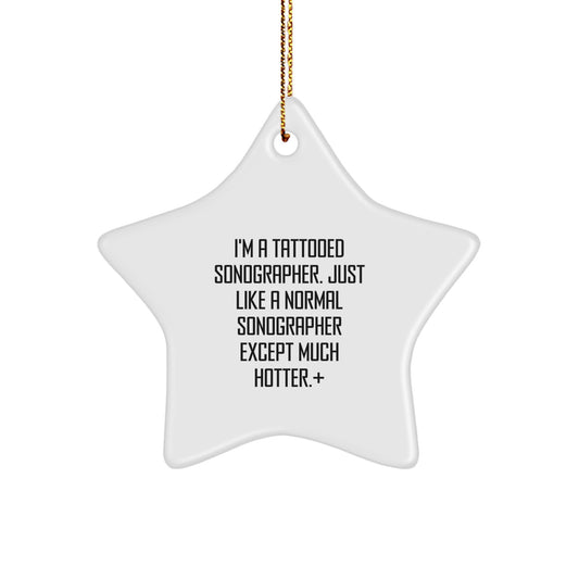 Funny Sonographer Gifts for Men from Friends to Coworkers - Star Ornament Christmas Unique Decorations - Image 1